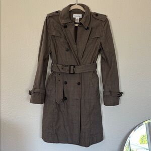 90s dogtooth Trench Coat
